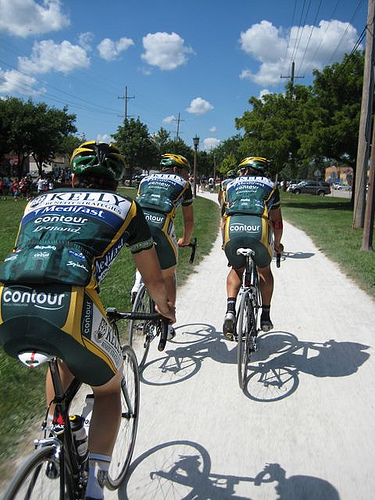 onto the bike path