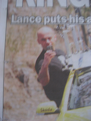 Alex! Dont fall out of the car! (Note) Please do not attempt this at home, the person in the photo is a trained stuntman.