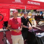 IMG_8916 SRAMees Alex Wassmann and Richard Breininger hold back the crowds at the Gila expo area