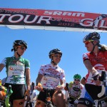 IMG_8951 Sprinter's jersey - Jade Wilcoxson (Optum Health) Climber's jersey - Carmen Small (Optum Health) and Leader Kristin Armstrong (Exergy-TWENTY12) - all SRAM RED