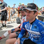 Rory Sutherland (UHC) waits to don his final SRAM Tour of the Gila Leader's Jersey