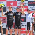 Top three on the final stage - Ian Boswell, Lawson Craddock, and Chad Beyer (all on SRAM) made the race exiting until the finish, and forced Rory Sutherland's team to work hard for the win