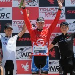 SRAM Tour of the Gila Champion Rory Sutherland (United Healthcare) with Chad Beyer (Competitive Cyclist) 2nd, and Joe Dombrowski (Bontrager-LIVESTRONG) 3rd